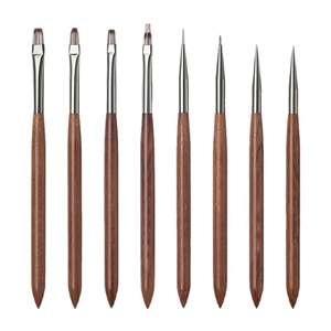 Ensemble de 8 pinceaux à ongles avec manche en bois, poils en nylon ultra fins pour la peinture et la manucure en salon - Product Image 6