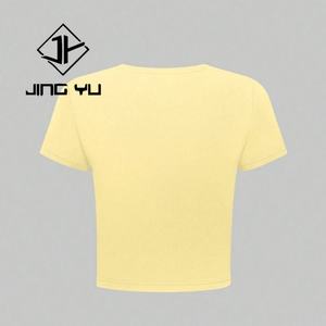 Camiseta Corta de Alta Calidad, Camiseta de Algodón Orgánico, Camiseta de Algodón con Estampado Floral Personalizado para Mujer - Product Image 4