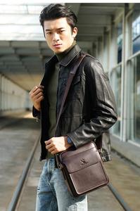 स्टाइलिश पुरुषों की crossbody गोफन बैग चमड़े के दूत कंधे बैग - Product Image 5