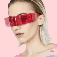 Nouvelles lunettes de soleil rectangulaires en PC pour femmes, monture et verres en PC avec protection UV400, style streetwear hip-hop pour les soirées