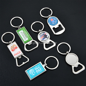 Abridor de botellas de cerveza de Metal con logotipo láser personalizado barato a granel llaveros en blanco para grabado - Product Image 5