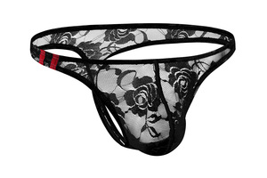 Slip a vita bassa da uomo per uomo gay, lingerie <span class=keywords><strong>sexy</strong></span>, perizoma <span class=keywords><strong>super</strong></span> elastico in morbido pizzo e rete, all'ingrosso - Product Image 6