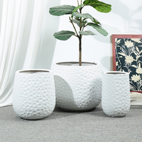 Nouveau pot de fleurs en céramique irrégulier en forme de cercle, grande taille, décoration de salon, centre commercial, cour, jardinières