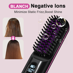 SHOmfrs Electric Hot Hair Straighteners Hot Comb and Straightening Brush Hair Styling Appliances Home Portable Curling Iron - Product Image 5
