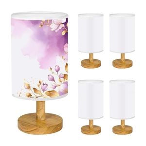 Lampe de table LED cylindrique pour la maison, la chambre ou le restaurant, avec changement de couleur, télécommande, minuterie, abat-jour en lin sublimé, style classique - Product Image 4