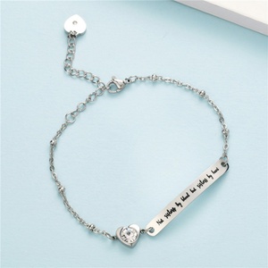Wholesale Hot Selling Classical Stainless Steel Heart Plated CZ Diamond <b>Bracelet</b> - Product Image 6
