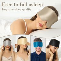 Masque de sommeil lesté pour dormeurs latéraux, occultant, double face, en soie rafraîchissante et coton chaud, zéro pression, cadeau promotionnel personnalisé