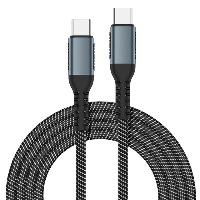 Premium 48V 5A 240W PD Braided USB-C USB-C Cable for Mobile Phone 12 Months Pure Copper Built-In E-Mark Chip Type C Data Line