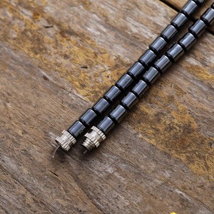 Collier de perles en pierre naturelle, pierres de galles noires avec calcédoine rouge, bijoux courts pour homme, cadeau, origine Yiwu - Product Image 3