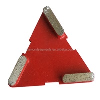 Plaque de meulage diamantée à liaison métallique triangulaire ChinShine pour sols en béton et pierre