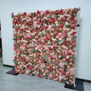 Fondo de Pared de Flores para Bodas y Navidad, Soporte de 8 pies x 8 pies, Pared de Flores de Seda para Decoración de Eventos - Product Image 5