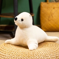 Boneka Anjing Laut Putih Lucu Berbulu Lembut Simulasi untuk Suvenir Akuarium, Hiasan Rumah, Bantal Empuk, Grosir, Mendukung Pesanan Khusus