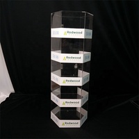 Vitrine de Comptoir à 2 Niveaux en Acrylique Transparent avec Serrure de Sécurité pour Bijoux, Objets de Collection et Magasins de Détail