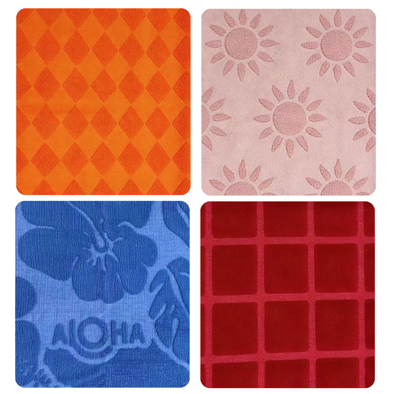Jacquard gaufré de couleur unie
