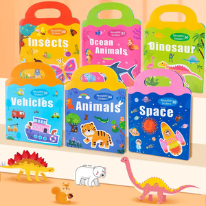 DIY Fun Children's Art Scene Sticker Book 0,3 Educación Temprana Concentración Entrenamiento Extraíble Reutilizable Silencioso Juguetes Educativos - Product Image 4