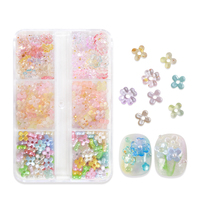 Décorations d'ongles en résine 3D à dos plat, breloques florales colorées en cristal, accessoires mignons pour nail art DIY