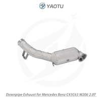 Tuyau d'échappement droit en acier inoxydable 304 avec catalyseur et bouclier thermique pour Mercedes Benz C43 et C63