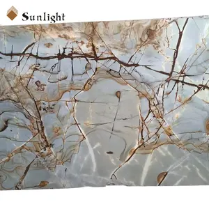 Превосходный выбор, ониксовая голубая мраморная плитка в римском стиле/Шарообразная натуральная плитка, ониксовый синий мрамор для гостиничного проекта - Product Image 1