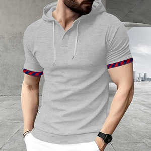 Camiseta Deportiva Casual de Manga Corta para <span class=keywords><strong>Hombre</strong></span>, Primavera-Verano 2026, Alta Calidad, Talla Grande, con Capucha - Product Image 2