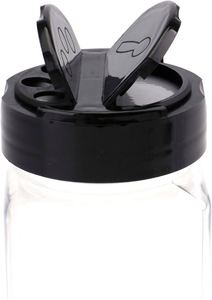 Small 4oz Square Eco-Friendly Food Grade Sea Salt Seasoning Packaging PET Plastic Bottle Clear Spice Container Black Butterfly - Product Image 4