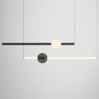 Lustre linéaire moderne en forme de globe, finition bronze poli