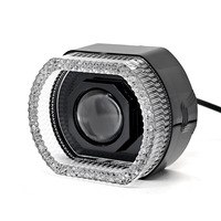 Nouveau phare de moto en aluminium de 45 pouces, 50W LED RGB avec effets de changement de couleur, design Angel-eye/demon-eye intégré