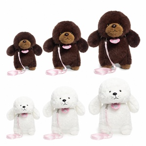 Peluche Super Morbido e Carino a Forma di Cucciolo con Guinzaglio, Disponibile <span class=keywords><strong>in</strong></span> Diverse Misure, Marrone e Bianco, Vendita all'Ingrosso - Product Image 2