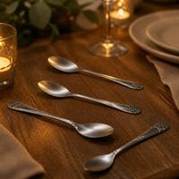 Ensemble de couverts en acier inoxydable durable et empilable, petit MOQ, pour restaurants et événements