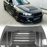 Nuevo Capó de Fibra de Carbono Brillante Estilo NISMO-2 para Nissan Skyline R34 GTR 1999-2002, Ajuste Personalizado, Instalación con Tornillos, Negro, 180 Días de Garantía