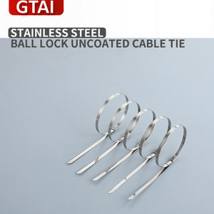 روابط كابلات من الفولاذ المقاوم للصدأ متوافقة مع معايير ROHS - 304 316 روابط كابلات معدنية غير مطلية بقفل كروي GTAI عرض 0.18 بوصة 100 قطعة/كيس - Product Image 6