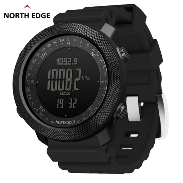 NORTH EDGE Men's Fashion Sport Watch Running Swimming Altimeter Barometer Compass Glass Dial Nylon Band Waterproof 50m