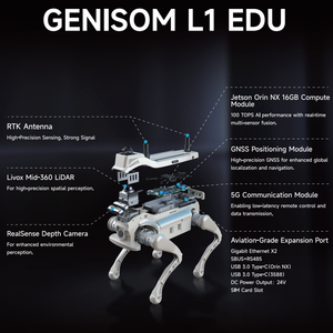 Robot chien quadrupède sur roues pour l'éducation et la recherche en IA, robot de service à corps métallique, contrôle à distance par application - Product Image 6