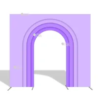 Arche de bienvenue arc-en-ciel violet 10x9 pieds avec support de toile de fond en aluminium robuste de 32 mm – Qualité professionnelle pour location de toile de fond de mariage