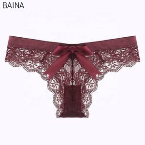 Европейские американские модные женские трусы с низкой подъемом, прозрачные сексуальные кружевные стринги, тонкие, с вибрацией, искушение - Product Image 2