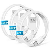 Câble USB Type C 3,3FT 6FT pour charge rapide et synchronisation des données, pour téléphone portable, gaine TPE, conducteur en cuivre pur, blindé