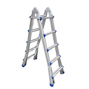<span class=keywords><strong>Escalera</strong></span> gigante plegable de aluminio con función multiusos 4x5 especial uso doméstico con bisagra grande - Product Image 1