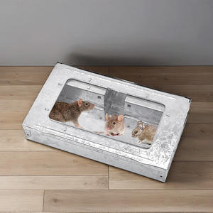 Piège à rats en métal multi-vivants avec couvercle transparent pour lutter efficacement contre les rongeurs pour le salon, la cuisine et le garage - Product Image 1