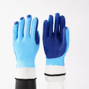 Guantes de trabajo látex revestimiento de alta calidad guantes de trabajo recubiertos de látex resistentes a las arrugas 9mil guantes de polímero recubiertos de látex laminados tarde