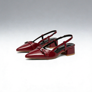 Novedad de Verano: Zapatos Mary Jane de Tacón Medio con Punta en Pico, Color Borgoña, de Charol, Estilo Retro para Mujer, Tacón Grueso - Product Image 6