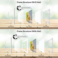 Vente en gros de cadres photo autocollants Mixtiles de nouvelle conception, 8x8 et 12x12 pouces, avec des bandes adhésives amovibles au dos