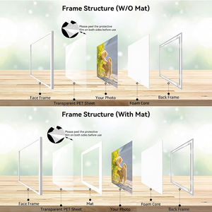 Vente en gros de cadres photo autocollants Mixtiles de nouvelle conception, 8x8 et 12x12 pouces, avec des bandes adhésives amovibles au dos - Product Image 3