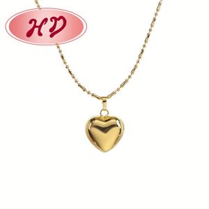 Collar de Aleación Chapado en Oro de 18K para Mujer al por Mayor, con Colgante de Corazón de Circonita Creada en Laboratorio, Cadena de Eslabones, Regalo de San Valentín - Product Image 4