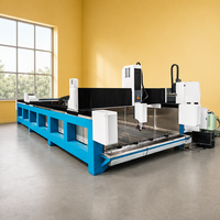 Routeur CNC 4 axes 2 broches pour pierre, robuste, avec ATC et refroidissement par eau, pour la gravure et la sculpture de pierres tombales en granit