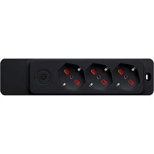 Regleta de 3 Tomas Nexxus, 230V, Tomas Schuko con Interruptor de Seguridad, Extensión con Cuerpo de Plástico, Clasificación IP20 - Product Image 1