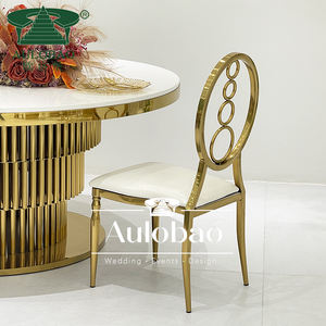 Silla Moderna Apilable de Acero Inoxidable Dorado para Hotel, Comedor, Apartamento, Bodas y Eventos - Product Image 5