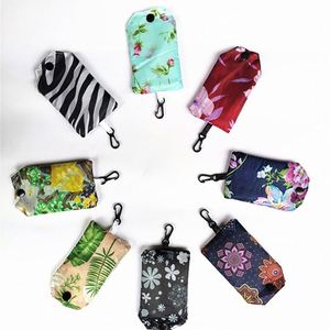 Foldable Polyester Reusable Shopping <b>Tote</b> <b>Bag</b> in Stock Custom Logo Print Creative Floral Gift Storage Handbag - Product Image 4