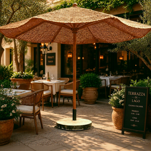 Eco-Friendly Coconut Fiber Coir Parasol with 3m Radii Modern Design for Resort Hotels Restaurants & Swimming <b>Pools</b> - Product Image 1