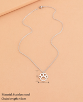 Collier En Acier Inoxydable Chien Patte Collier Personnalisation Chien Patte Charme Pet Memorial Collier PVD Plaqué Or Bijoux