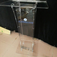Púlpito de acrílico con iluminación Led transparente, plataforma acrílica, podio, púlpito de Iglesia