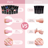 Easy Nails G14 SANS HEMA/DI-HEMA Gel Poly LED Pailleté pour Ongles Français, Non Toxique, Végan, Écologique, Tenue 3-4 Semaines